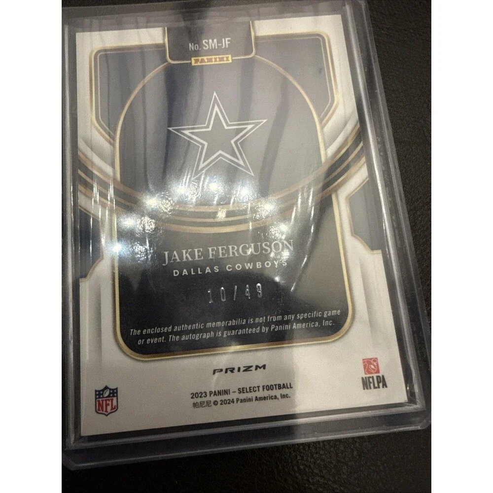 2023 Panini Select Jake Ferguson Patch Auto /49 Dallas Cowboys🔥💥